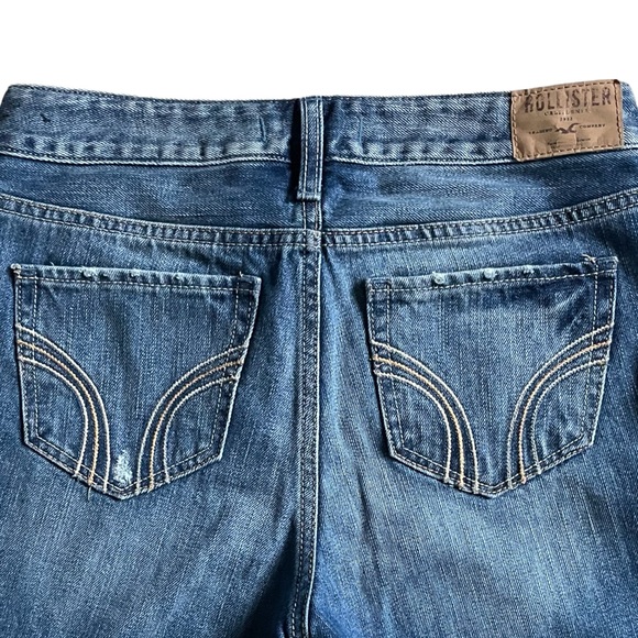 Hollister California Denim Blue Jeans Size 1 w25 Distressed Whiskering & Fading - Picture 9 of 11